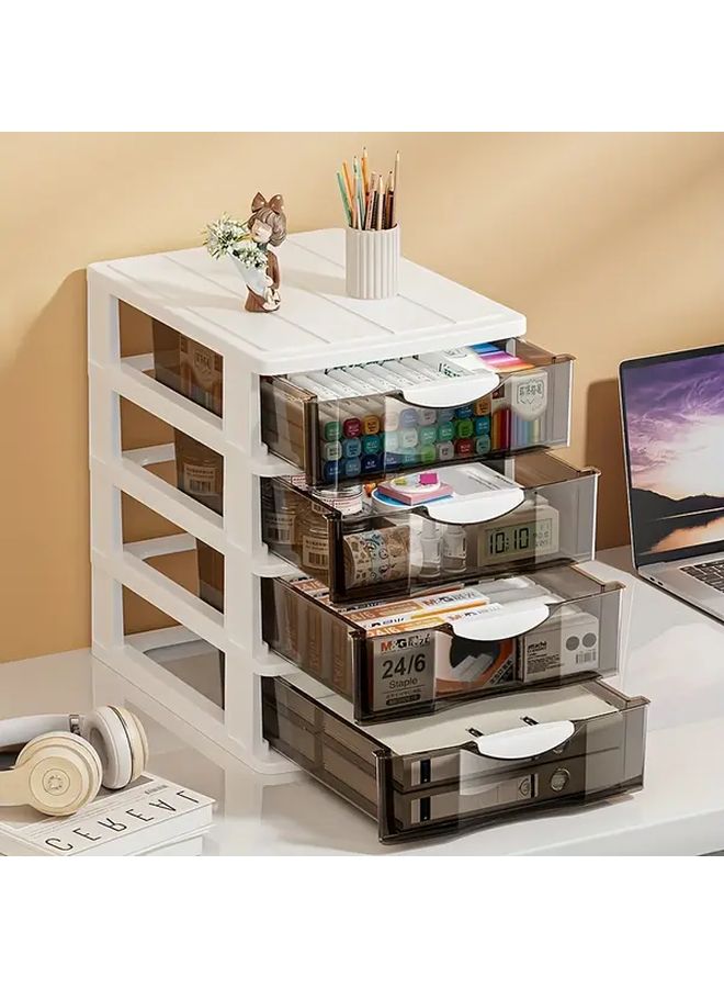 Large Black 4 Layer Desktop Organizer with Drawers Office Storage Box - Image 4